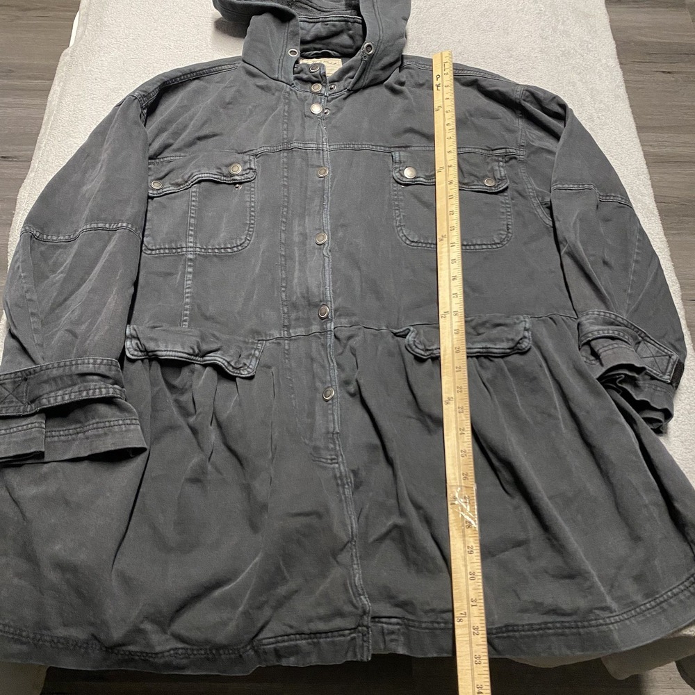 We The Free Nocturne Parka Medium Washed Black Oversized Boho Hooded Pockets - Picture 8 of 8